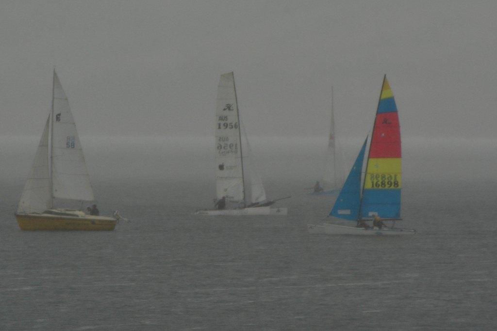 Sailing in the rain  - Snowy Mountains Regatta  © Tim Symons
